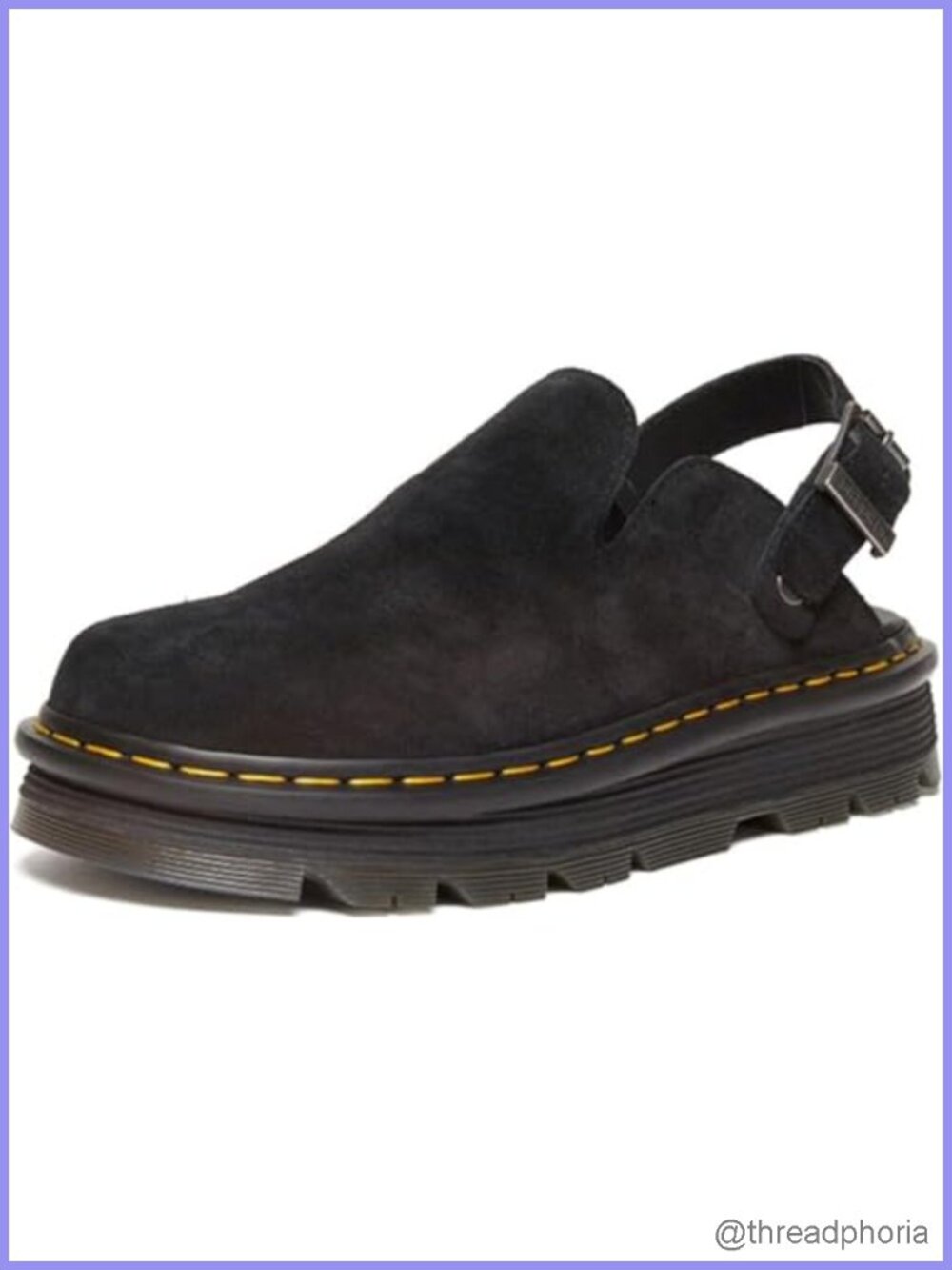 Platform Buckle Clogs Mules for Women Slip On Memory Foam Genuine Leather